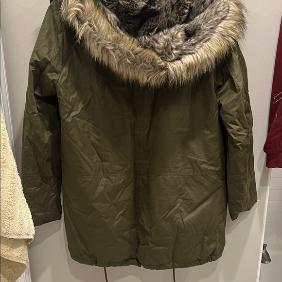 Banana Republic Olive Utility Jacket with Faux Fur Hood - Picture 10 of 10